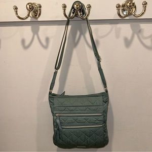 Vera Bradley Olive Leaf Triple Zip Hipster in Performance Twill
